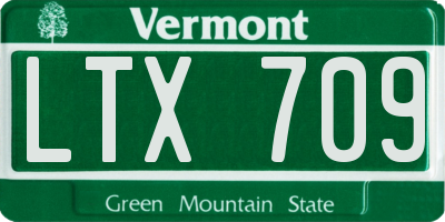 VT license plate LTX709