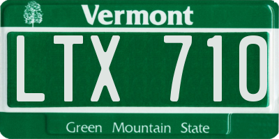 VT license plate LTX710