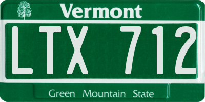 VT license plate LTX712