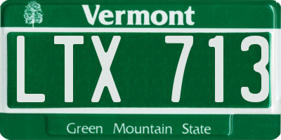 VT license plate LTX713