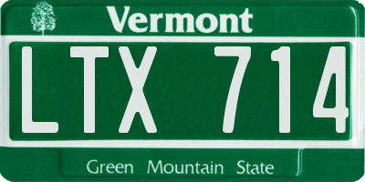 VT license plate LTX714