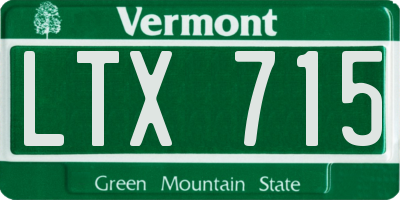 VT license plate LTX715