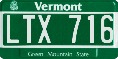 VT license plate LTX716