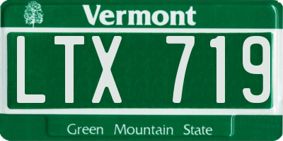 VT license plate LTX719