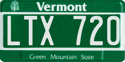 VT license plate LTX720