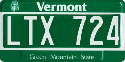 VT license plate LTX724