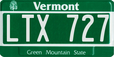 VT license plate LTX727