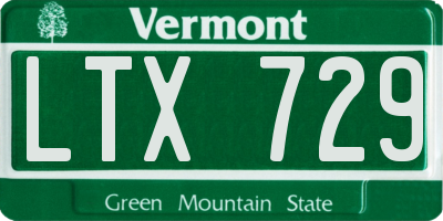 VT license plate LTX729