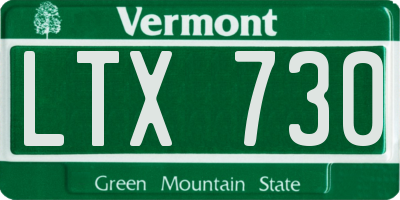 VT license plate LTX730