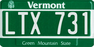 VT license plate LTX731