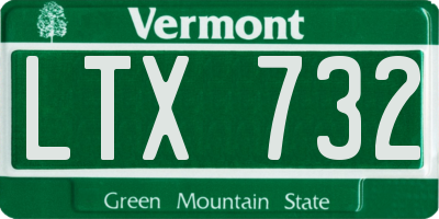 VT license plate LTX732