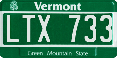 VT license plate LTX733