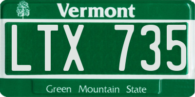 VT license plate LTX735