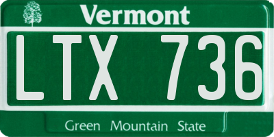 VT license plate LTX736