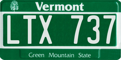 VT license plate LTX737