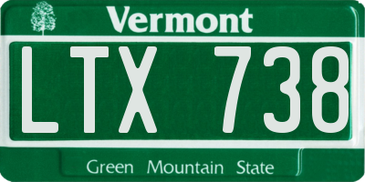 VT license plate LTX738