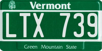 VT license plate LTX739