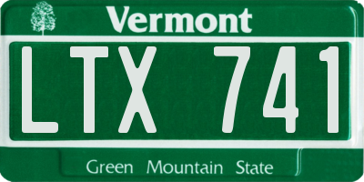 VT license plate LTX741