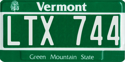 VT license plate LTX744