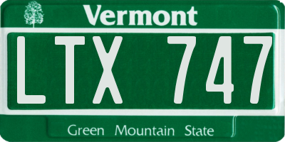 VT license plate LTX747