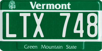 VT license plate LTX748