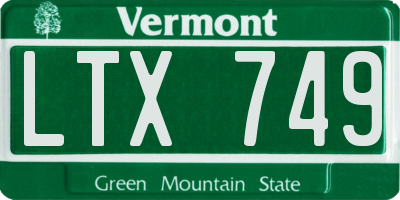VT license plate LTX749