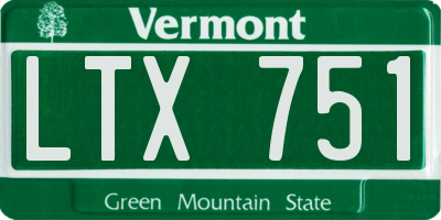 VT license plate LTX751