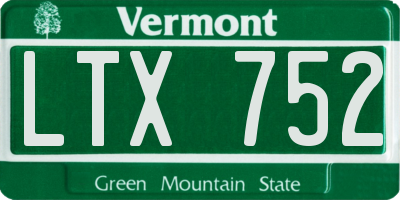 VT license plate LTX752