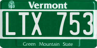 VT license plate LTX753