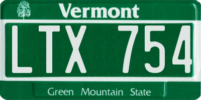 VT license plate LTX754