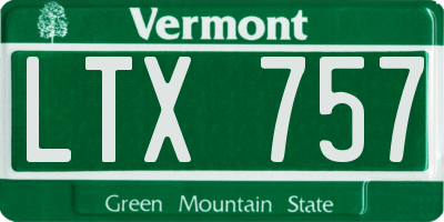 VT license plate LTX757