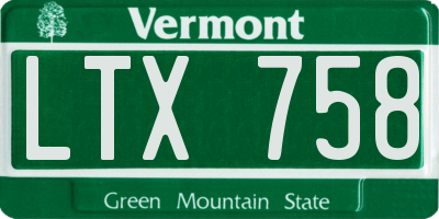VT license plate LTX758