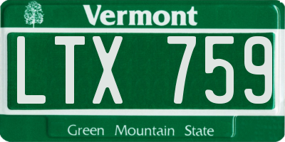 VT license plate LTX759