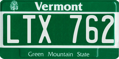 VT license plate LTX762