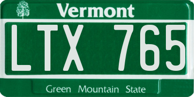 VT license plate LTX765