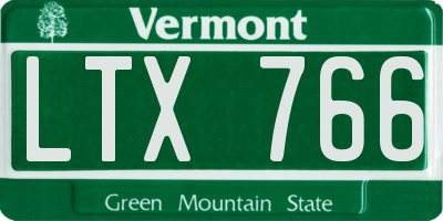 VT license plate LTX766