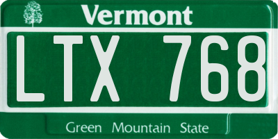 VT license plate LTX768