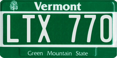 VT license plate LTX770