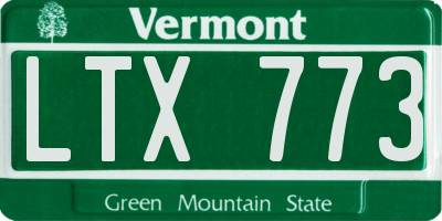VT license plate LTX773