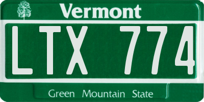 VT license plate LTX774