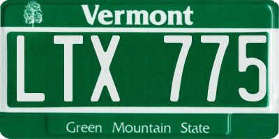 VT license plate LTX775