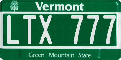 VT license plate LTX777