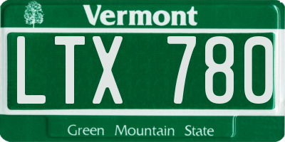 VT license plate LTX780