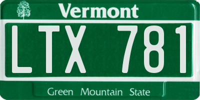 VT license plate LTX781