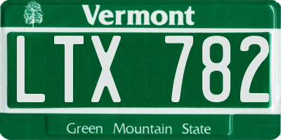 VT license plate LTX782
