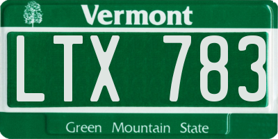 VT license plate LTX783