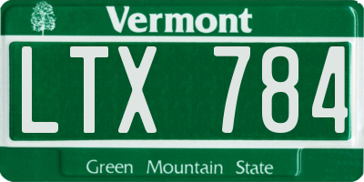 VT license plate LTX784