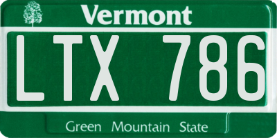 VT license plate LTX786