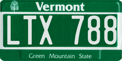 VT license plate LTX788