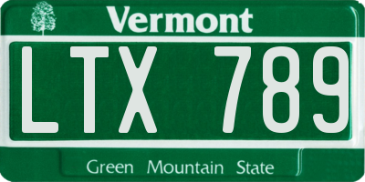 VT license plate LTX789